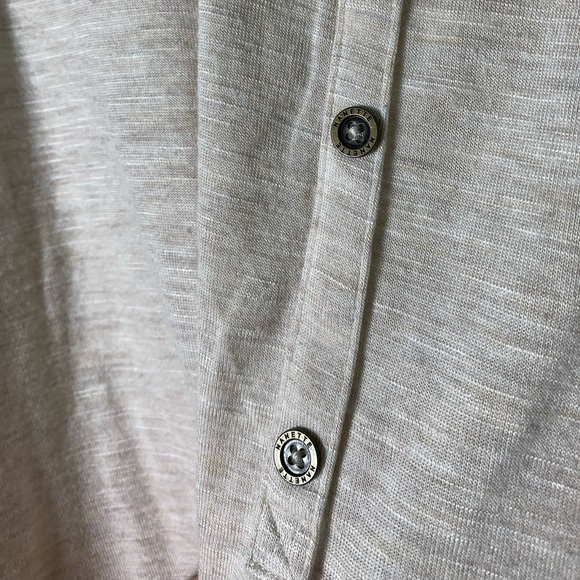 Nanette Lepore | Heather Oatmeal Henley Tank Floral Chiffon Hem - Medium - Picture 3 of 6